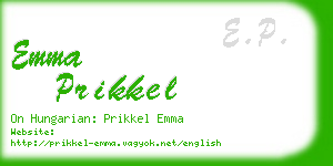 emma prikkel business card